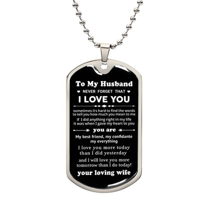 To My Husband - Valentine's Day Gift - Dog Tag