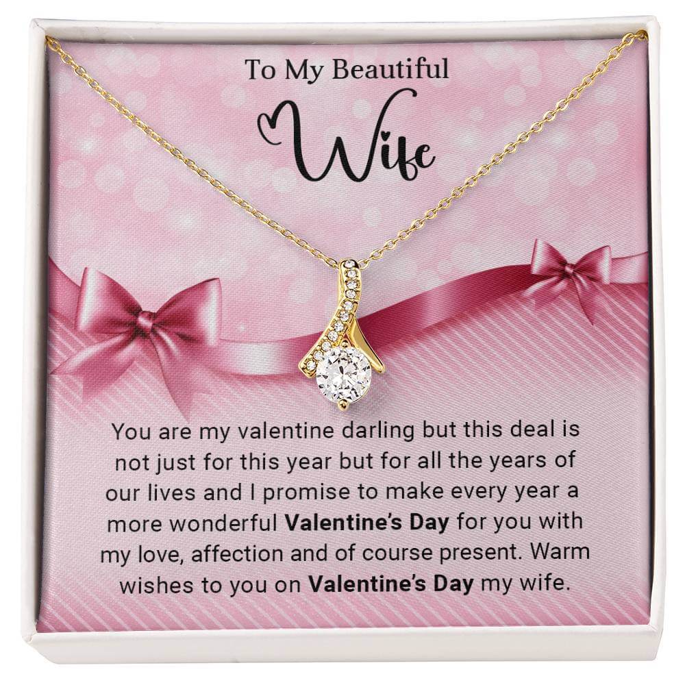 To My Beautiful  Wife - Valentine's Day Gift - Alluring Beauty Necklace