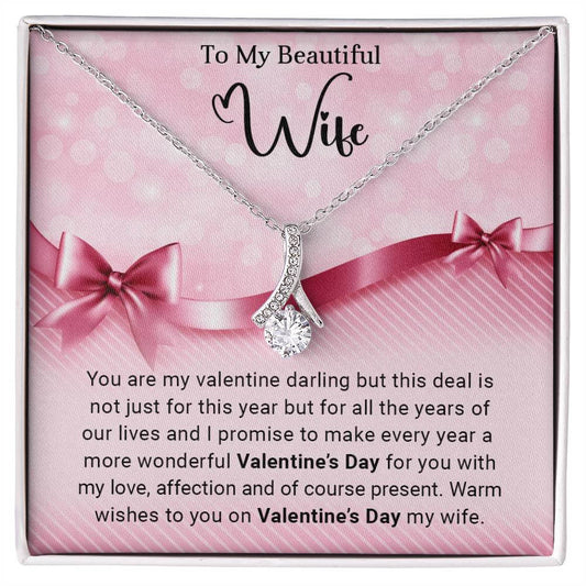 To My Beautiful  Wife - Valentine's Day Gift - Alluring Beauty Necklace