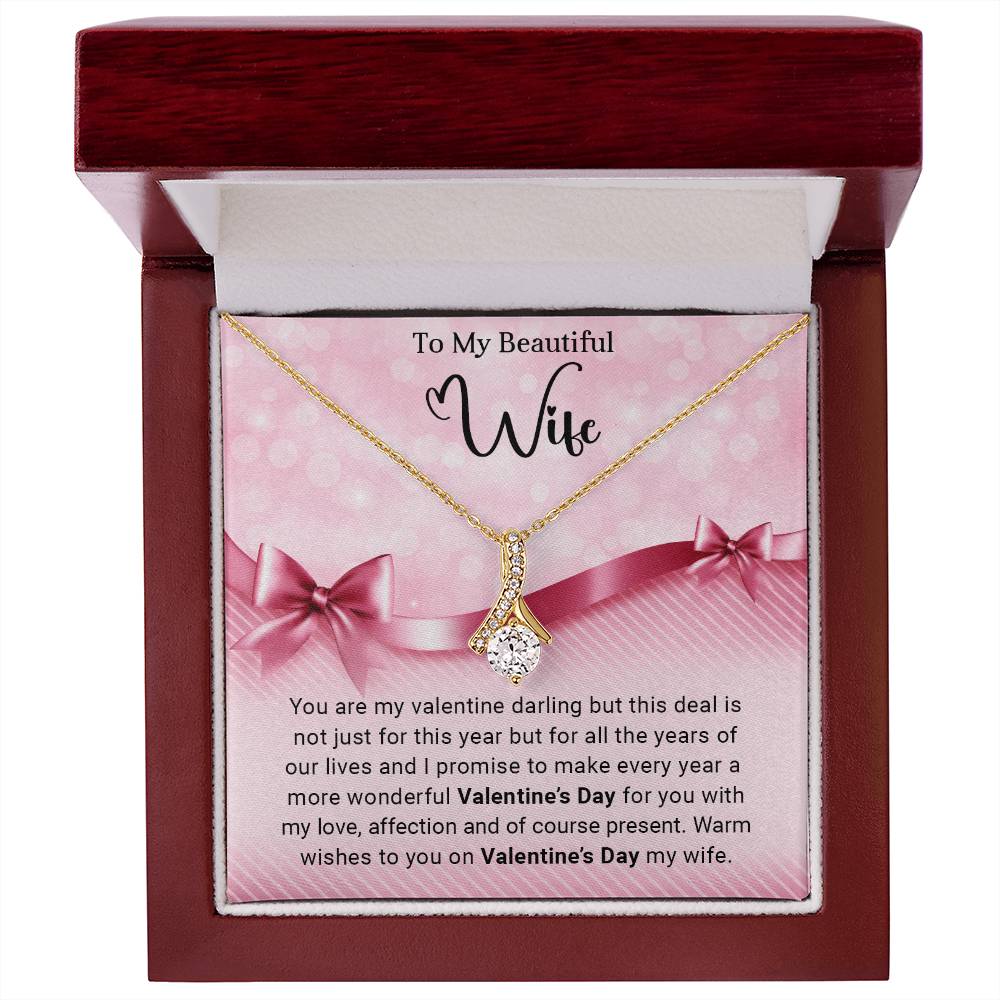 To My Beautiful  Wife - Valentine's Day Gift - Alluring Beauty Necklace