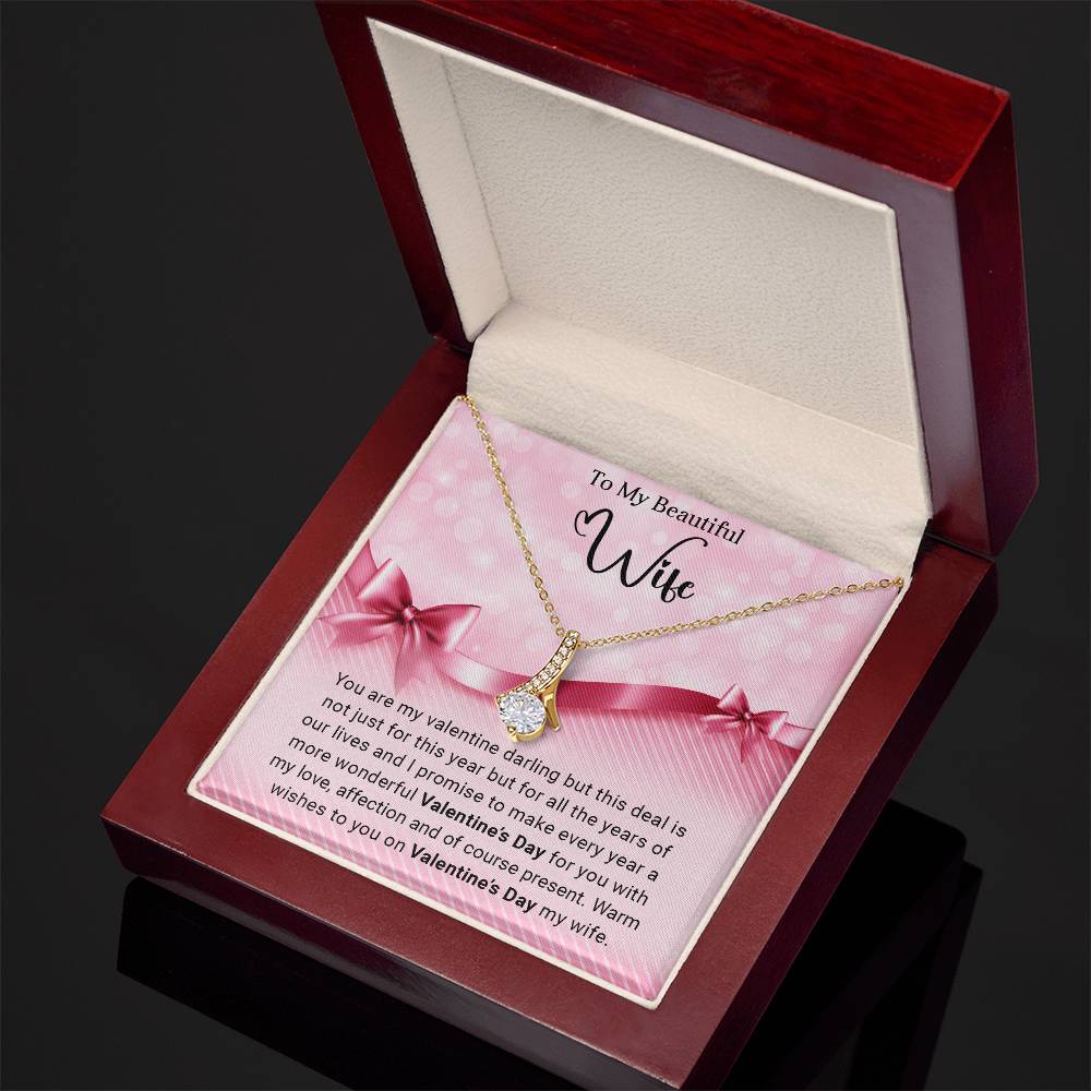 To My Beautiful  Wife - Valentine's Day Gift - Alluring Beauty Necklace