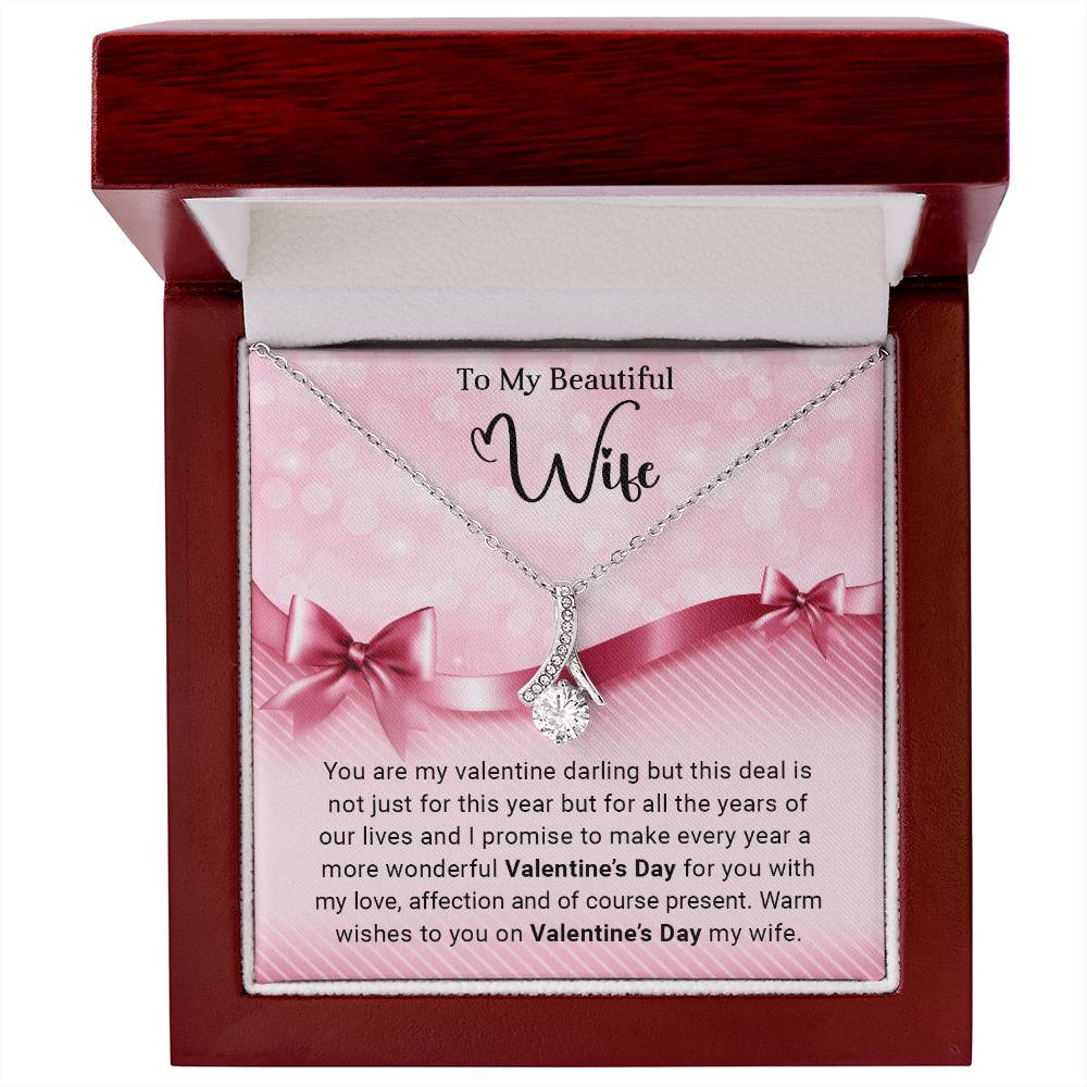 To My Beautiful  Wife - Valentine's Day Gift - Alluring Beauty Necklace