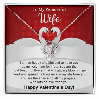 To My Wonderful Wife - Valentine's Day Gift - Love Knot Necklace