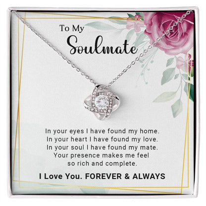 To My Soulmate - Valentine's Day Gift - Love Knot Necklace