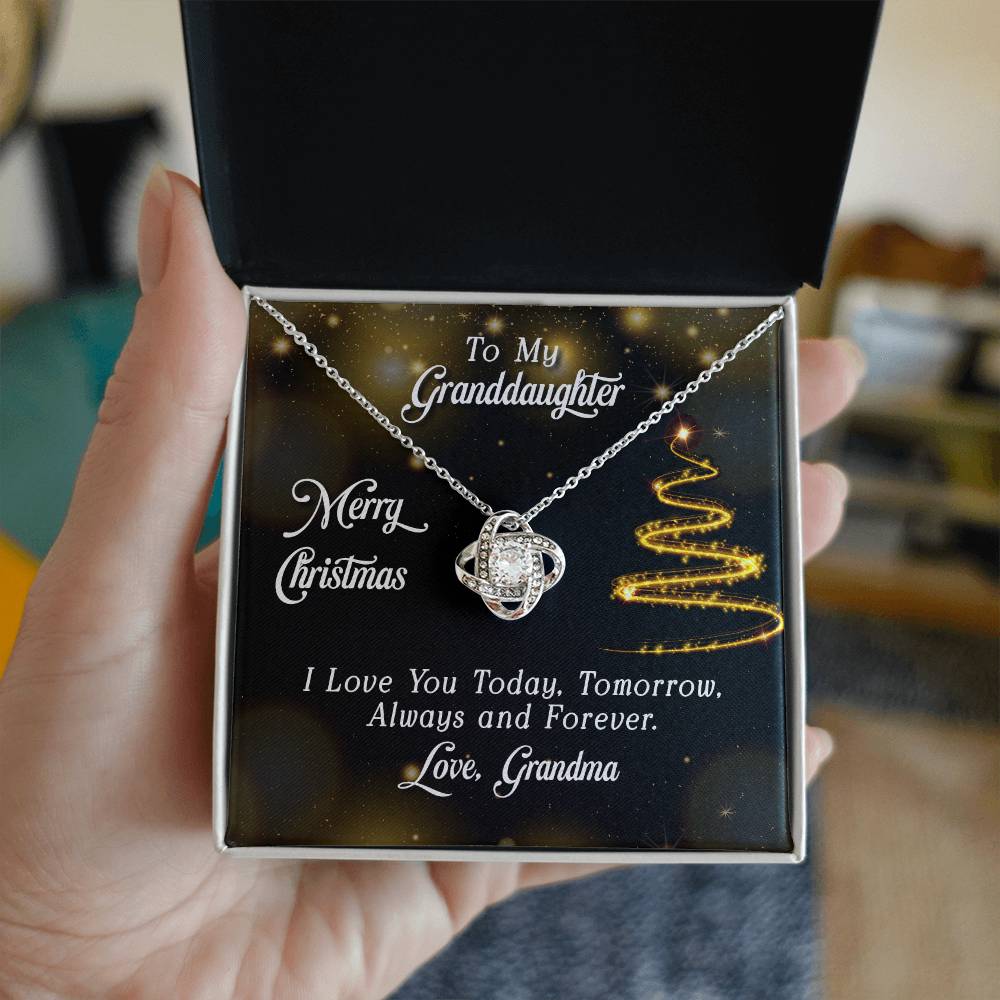 To My Granddaughter - Love Knot Necklace - Christmas Gifts