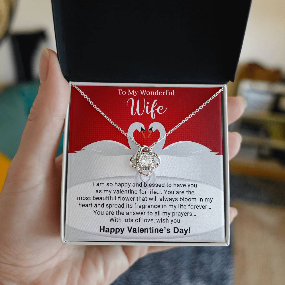 To My Wonderful Wife - Valentine's Day Gift - Love Knot Necklace