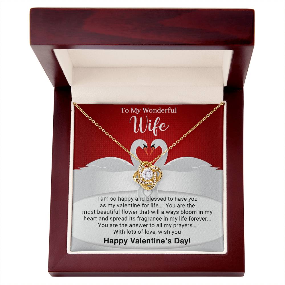 To My Wonderful Wife - Valentine's Day Gift - Love Knot Necklace