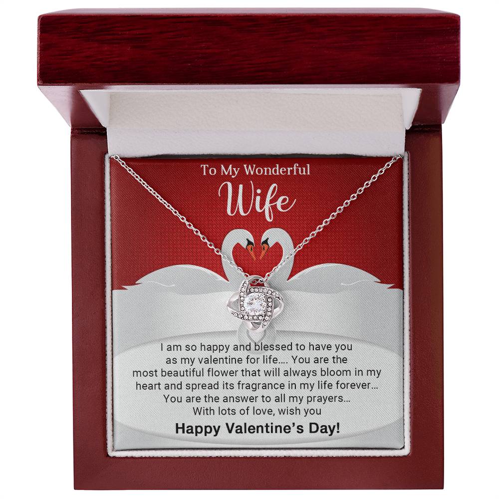 To My Wonderful Wife - Valentine's Day Gift - Love Knot Necklace