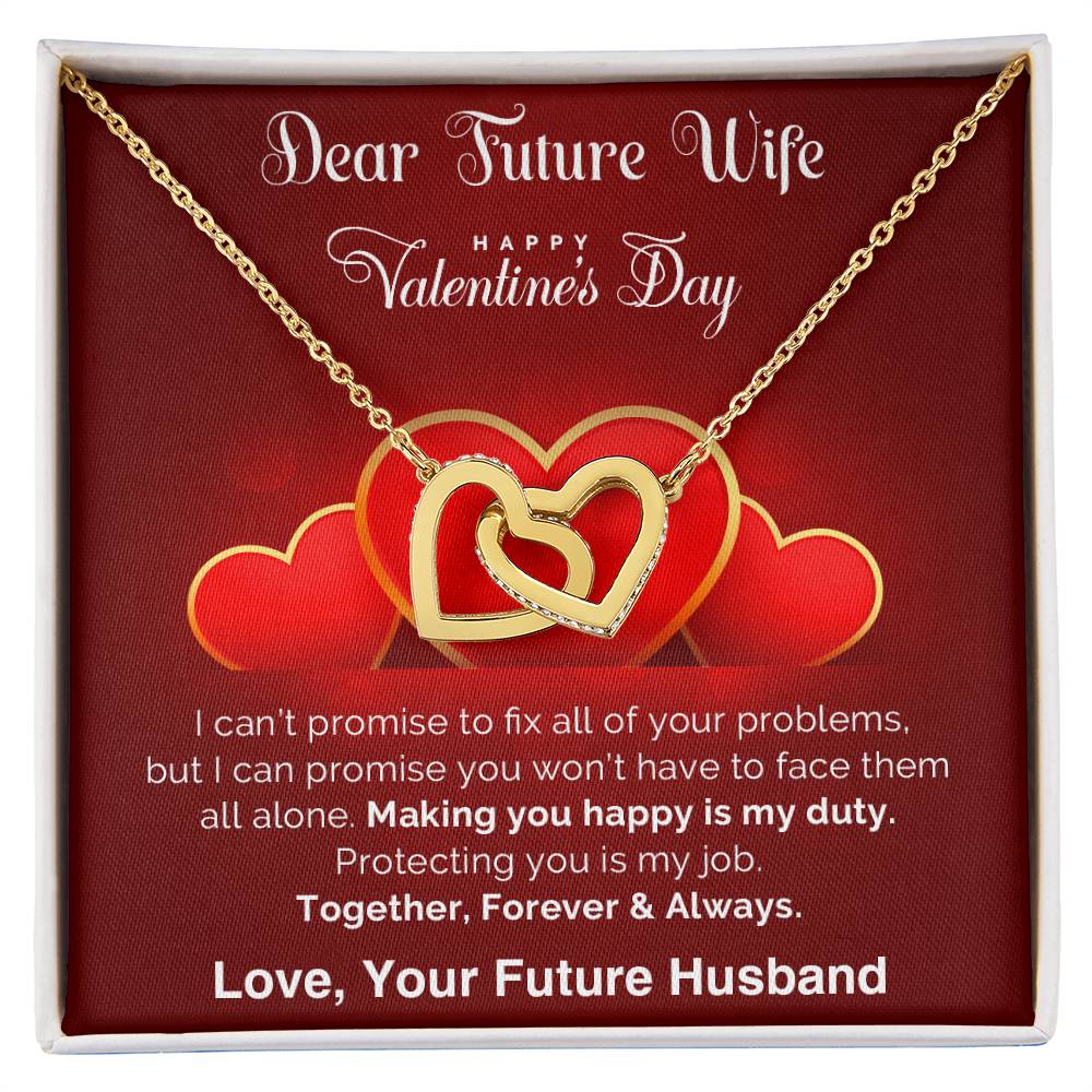 To My Future Wife - Valentine's Day Gift - Interlocking Hearts Necklace