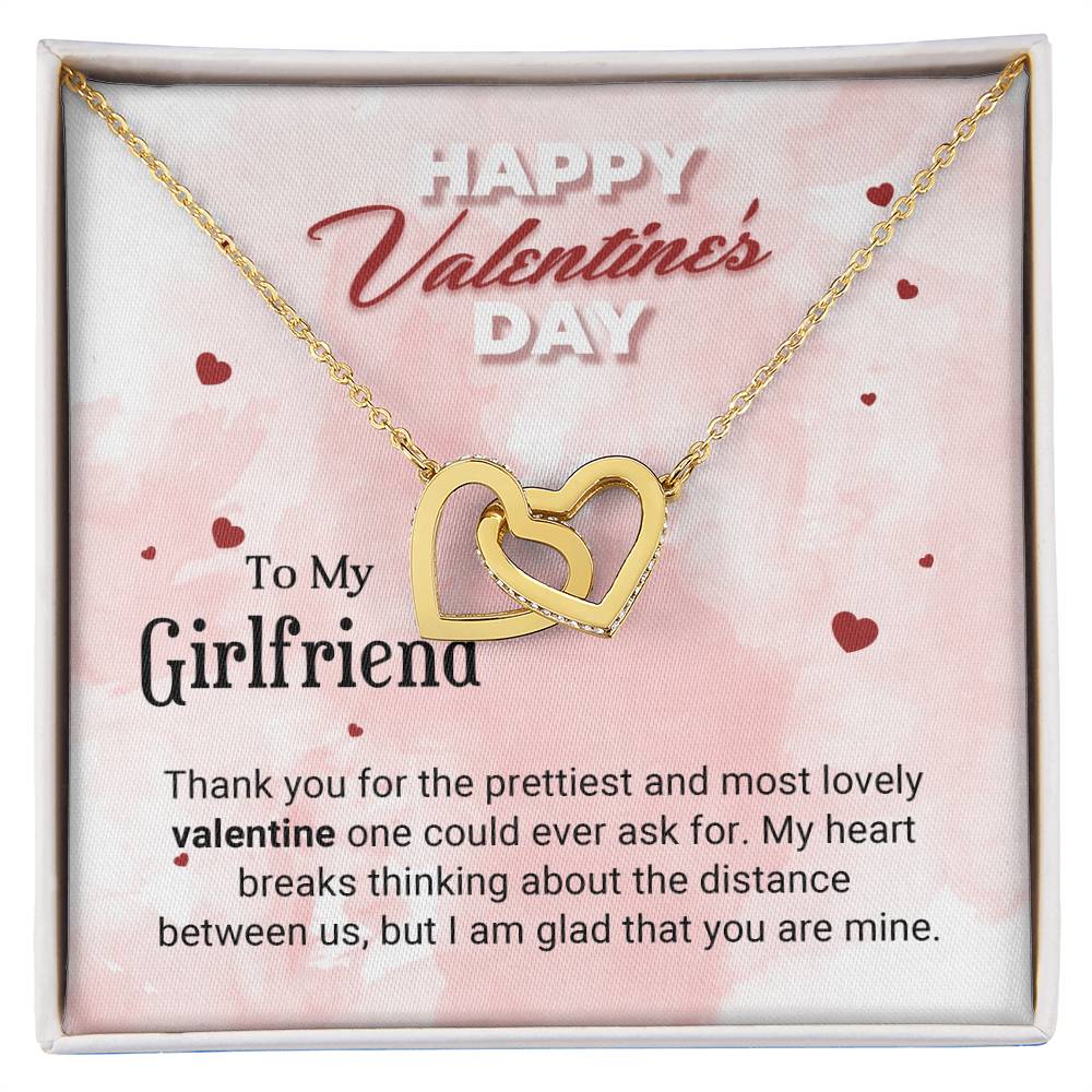 To My Girlfriend - Valentine's Day Gift - Interlocking Hearts Necklace