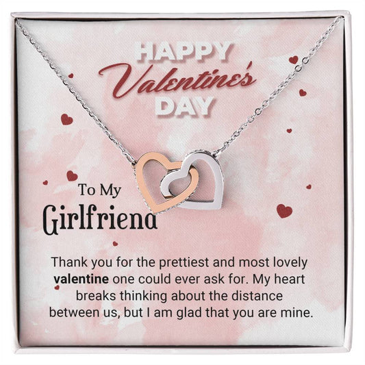 To My Girlfriend - Valentine's Day Gift - Interlocking Hearts Necklace