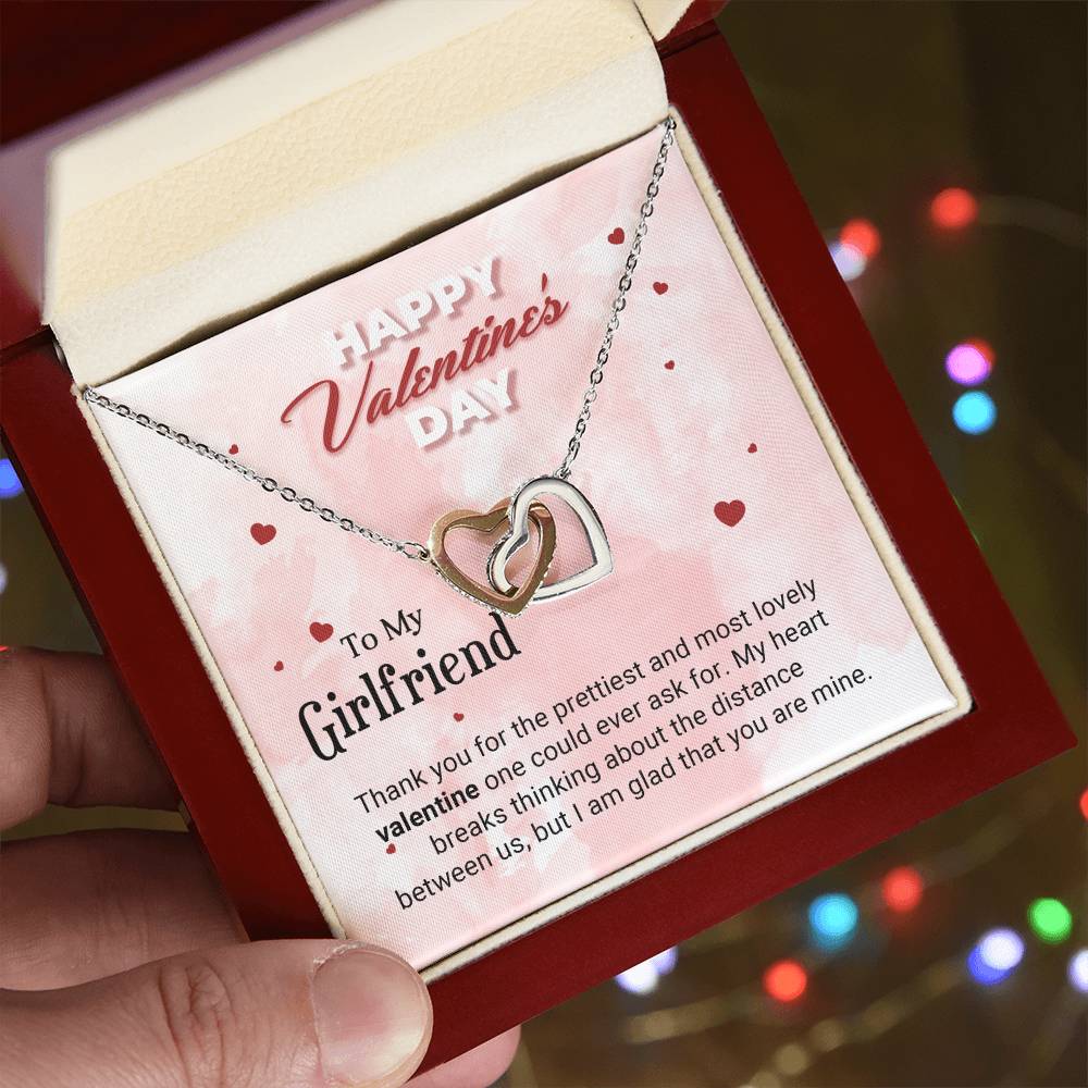 To My Girlfriend - Valentine's Day Gift - Interlocking Hearts Necklace