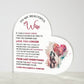 To My Beautiful  Wife - Valentine's Day Gift - Acrylic Heart Plaque