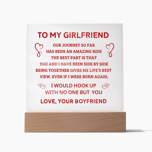 To My Girlfriend - Valentine's Day Gift - Acrylic Square Plaque
