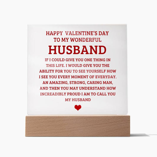 To My Husband - Valentine's Day Gift - Acrylic Square Plaque