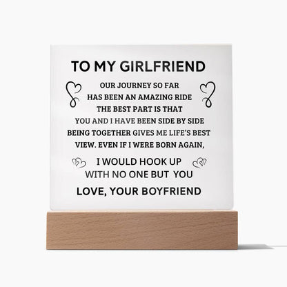 To My Girlfriend - Valentine's Day Gift - Acrylic Square Plaque