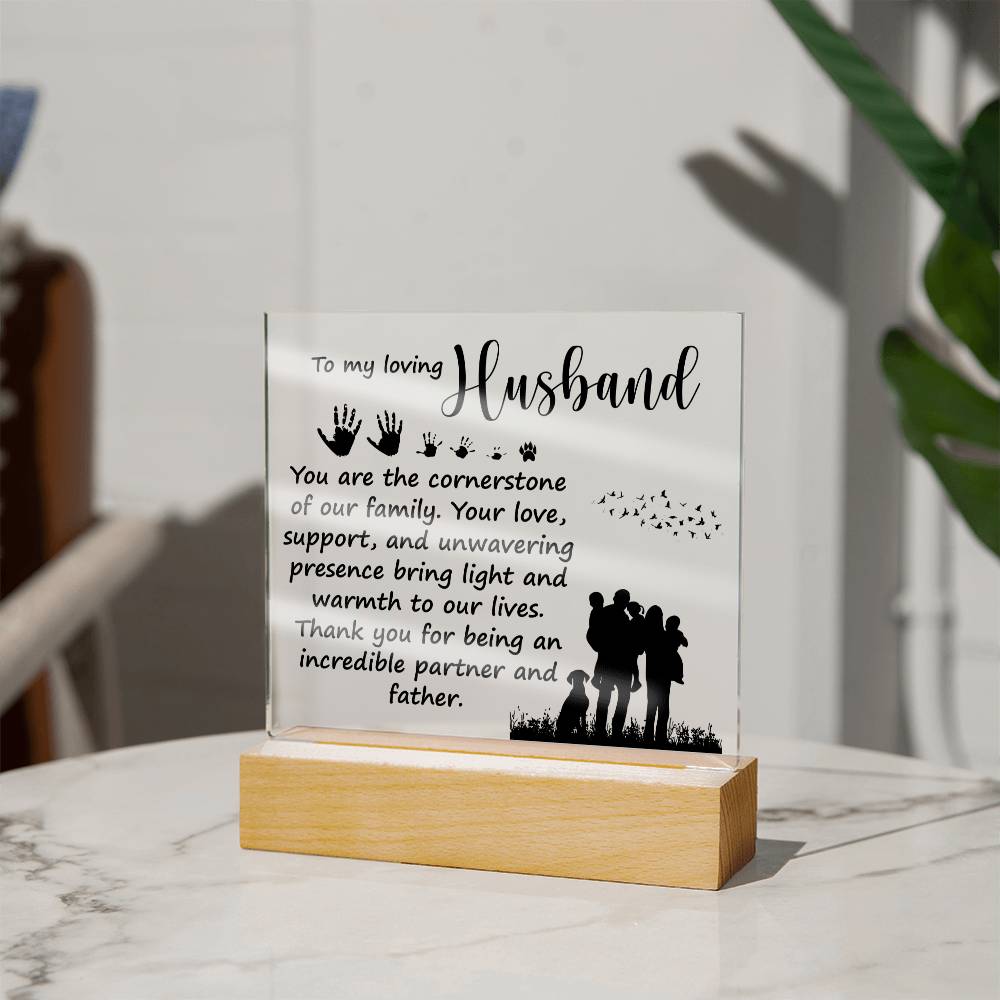 To My Loving Husband - Acrylic Square Plaque