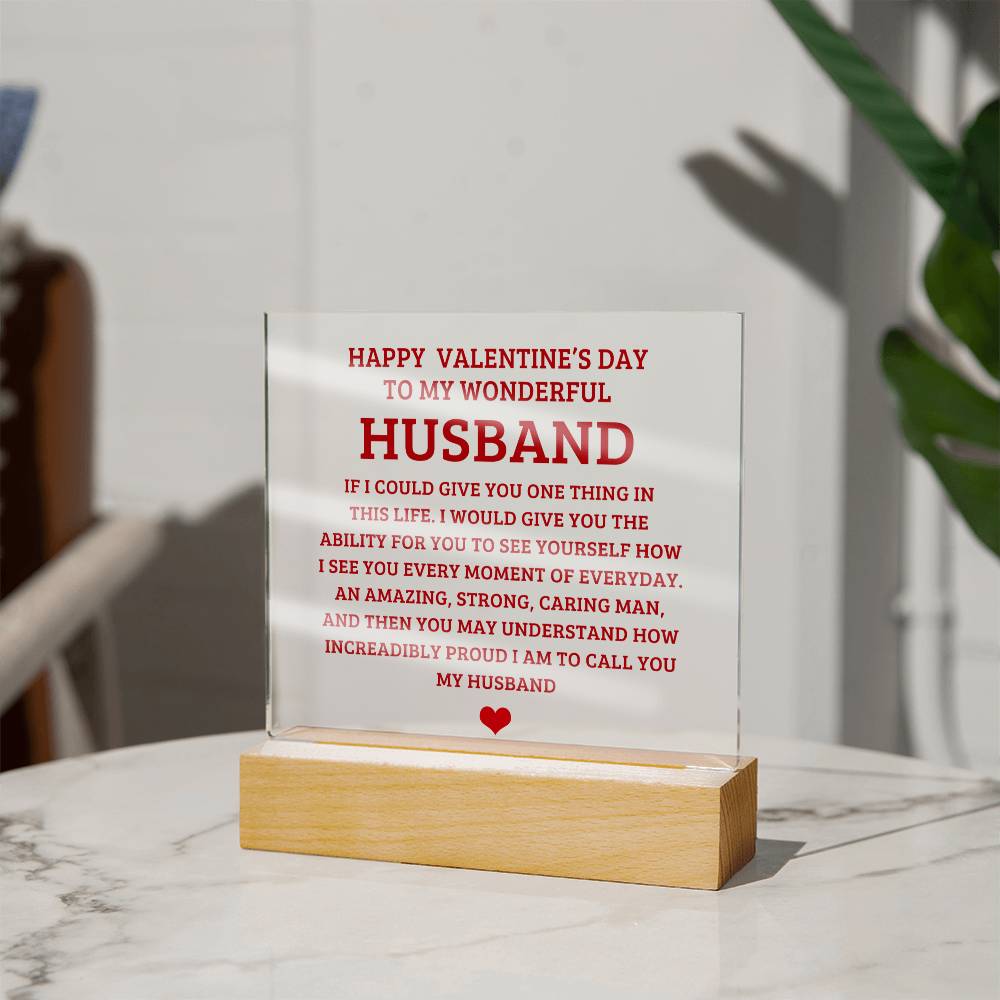 To My Husband - Valentine's Day Gift - Acrylic Square Plaque