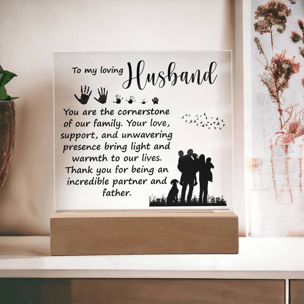 To My Loving Husband - Acrylic Square Plaque