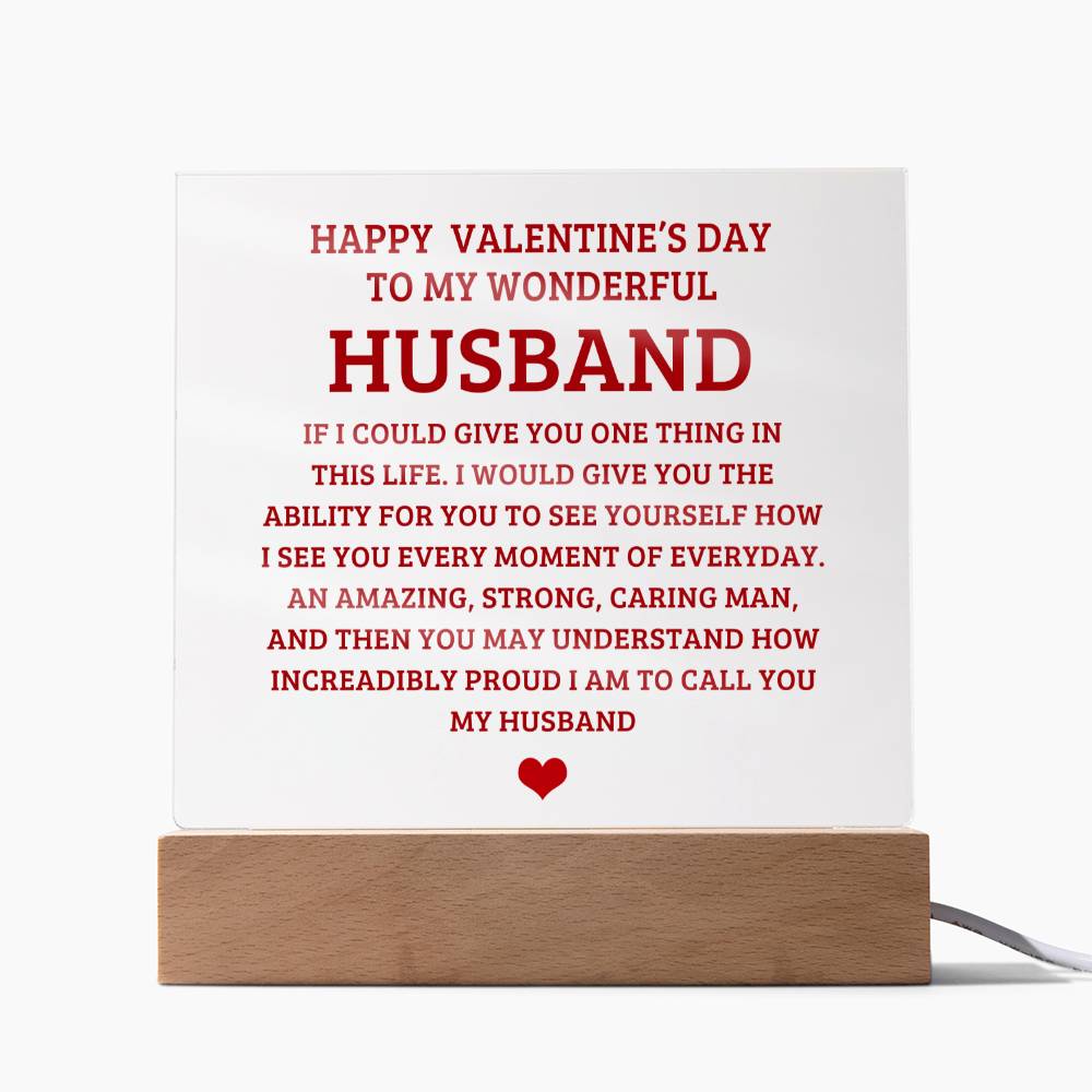 To My Husband - Valentine's Day Gift - Acrylic Square Plaque