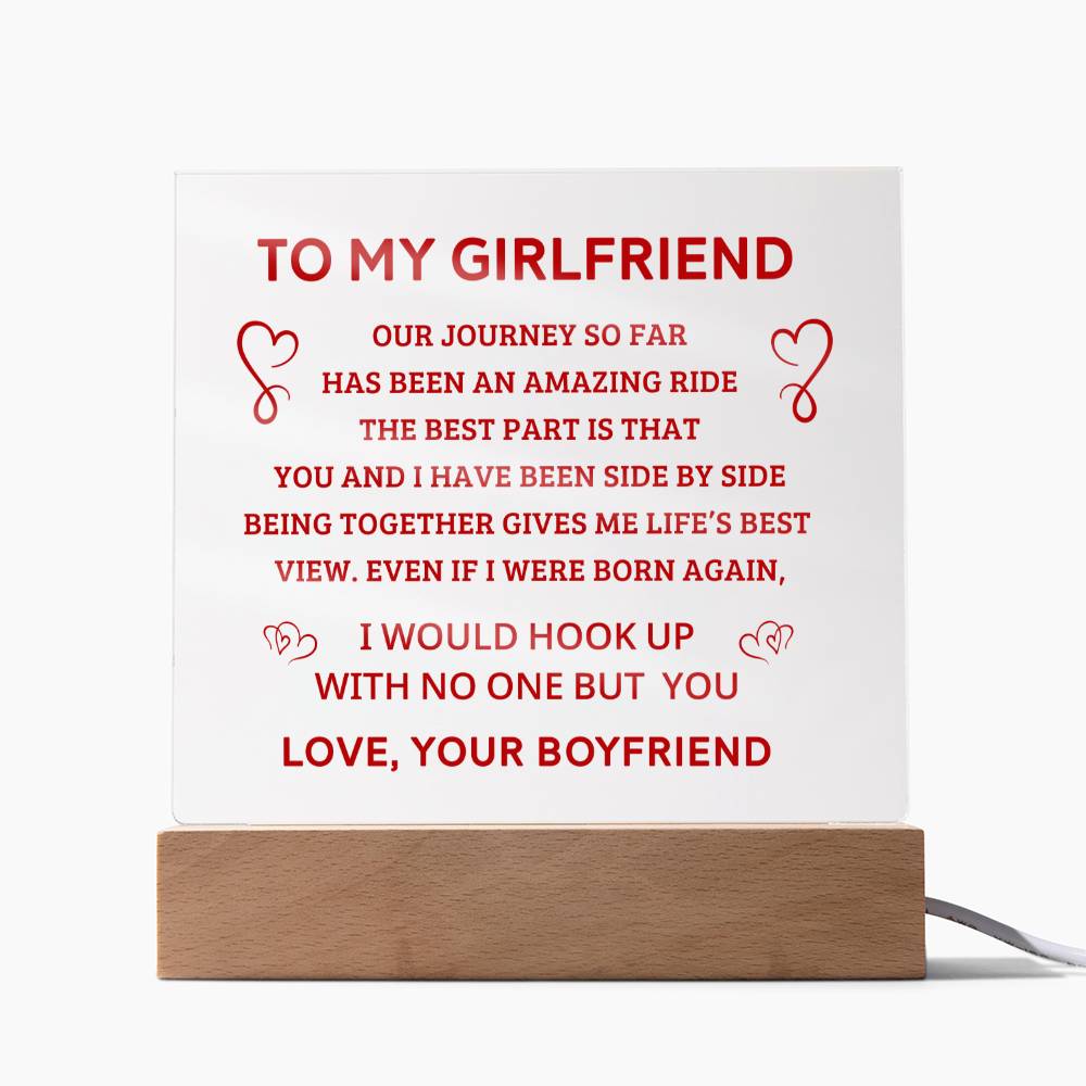 To My Girlfriend - Valentine's Day Gift - Acrylic Square Plaque