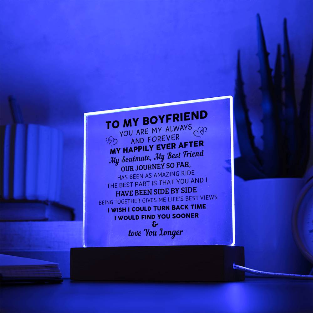 To My Boyfriend - Valentine's Day Gift - Acrylic Square Plaque