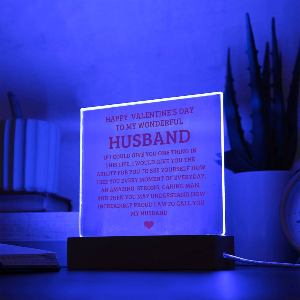 To My Husband - Valentine's Day Gift - Acrylic Square Plaque