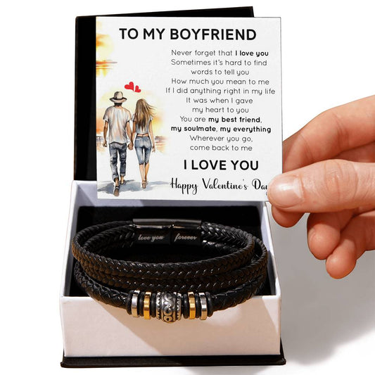 To My Boyfriend - Valentine's Day Gift - Love You Forever Bracelet