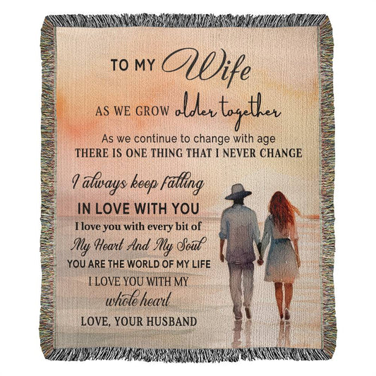 To My Wife - Blanket From Old Husband - Heirloom Woven Blanket