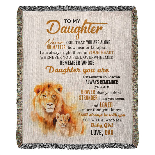 To My Daughter - Blanket From Dad - Heirloom Woven Blanket