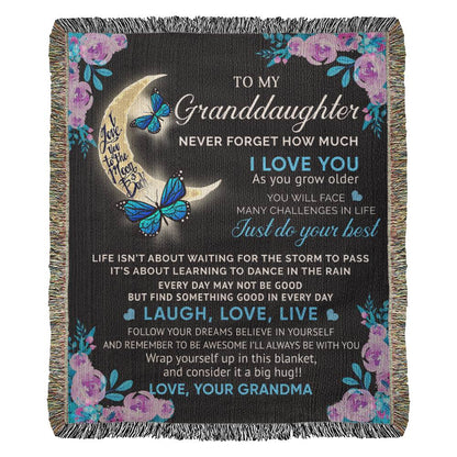 To My Granddaughter - Blanket From Grandma - Heirloom Woven Blanket