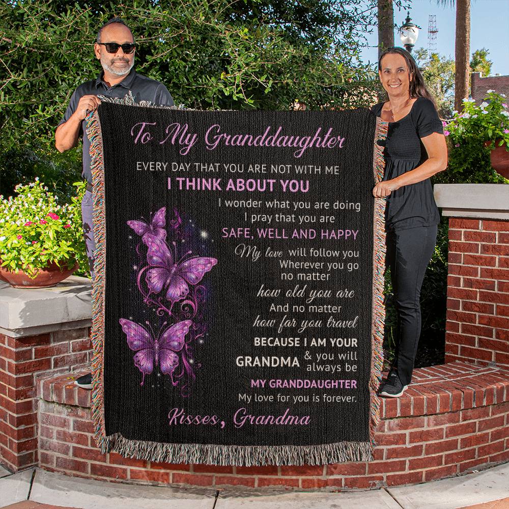 To My Granddaughter - Blanket From Grandma - Heirloom Woven Blanket